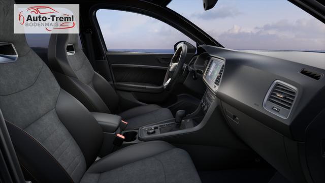 Cupra Ateca 2.0 TSI DSG 190 PS 4Drive Pano AHK el.Sitz Top View Virtual Pedal el.H. 19" Black Matt SHZ LHZ 5JG Assistenz XL Dachhimmel schwarz Induktionsladeschale Navi Kamera Parkassist 4x4 