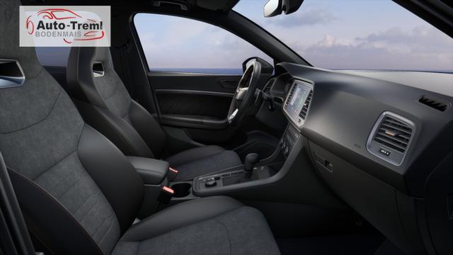Cupra Ateca 1.5 TSI DSG 150 PS AHK el.Heckklappe 19" Black Matt SHZ LHZ 5JG Assistenz L Dachhimmel schwarz Induktionsladeschale Navi Kamera Parkassist doppelter Ladeboden Reserverad 230 V Steckdose 