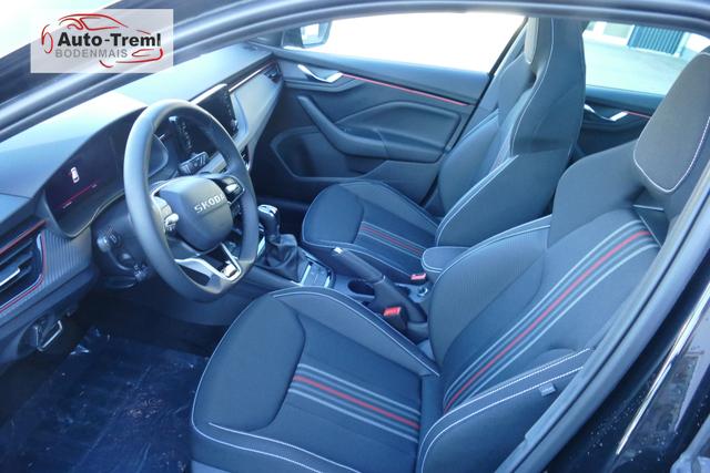 Skoda Kamiq Monte Carlo Facelift 1.5 TSI DSG 150 PS AHK 18" Ursa el.H. Virtual Pedal ACC Side Assist Matrix LED Pano Kamera PDCvo+hi SHZ Navi via Smart Link 