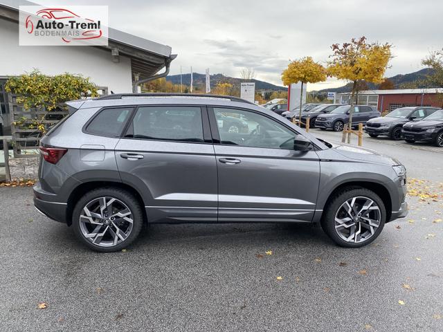 Skoda Karoq Sportline 2.0 TSI DSG 190 PS 4x4 5JG AHK Navi Pano 19" Alu beh.WS. SHZvo+hi Kamera PCDvo+hi variabler Ladeboden 
