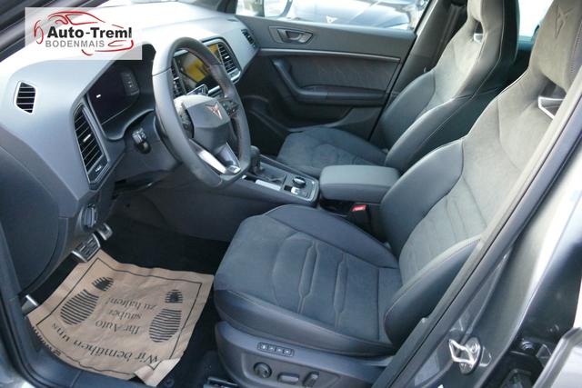 Cupra Ateca 2.0 TSI DSG 190 PS 4Drive Pano AHK el.Sitz Top View Virtual Pedal el.H. 19" Black Matt SHZ LHZ 5JG Assistenz XL Dachhimmel schwarz Induktionsladeschale Navi Kamera Parkassist 4x4 Reserverad 230 V Steckdose 