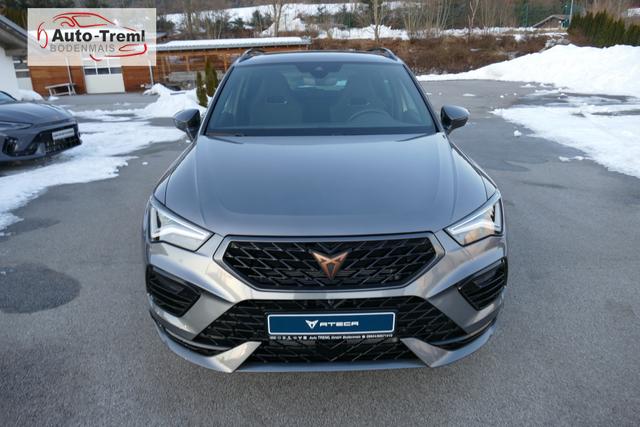 Cupra Ateca 2.0 TSI DSG 190 PS 4Drive Pano AHK el.Sitz Top View Virtual Pedal el.H. 19" Black Matt SHZ LHZ 5JG Assistenz XL Dachhimmel schwarz Induktionsladeschale Navi Kamera Parkassist 4x4 Reserverad 230 V Steckdose 