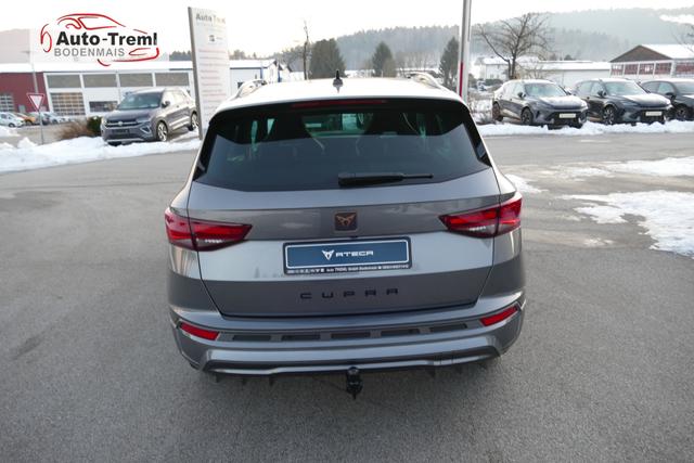Cupra Ateca 2.0 TSI DSG 190 PS 4Drive Pano AHK el.Sitz Top View Virtual Pedal el.H. 19" Black Matt SHZ LHZ 5JG Assistenz XL Dachhimmel schwarz Induktionsladeschale Navi Kamera Parkassist 4x4 Reserverad 230 V Steckdose 