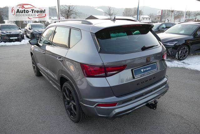 Cupra Ateca 2.0 TSI DSG 190 PS 4Drive Pano AHK el.Sitz Top View Virtual Pedal el.H. 19" Black Matt SHZ LHZ 5JG Assistenz XL Dachhimmel schwarz Induktionsladeschale Navi Kamera Parkassist 4x4 Reserverad 230 V Steckdose 