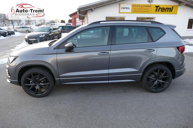 Cupra Ateca 2.0 TSI DSG 190 PS 4Drive Pano AHK el.Sitz Top View Virtual Pedal el.H. 19" Black Matt SHZ LHZ 5JG Assistenz XL Dachhimmel schwarz Induktionsladeschale Navi Kamera Parkassist 4x4 Reserverad 230 V Steckdose 