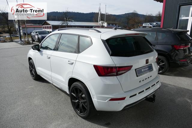 Cupra Ateca 2.0 TSI DSG 190 PS 4Drive AHK el.Sitz Top View Virtual Pedal el.H. 19" Black Matt SHZ LHZ 5JG Assistenz XL Dachhimmel schwarz Induktionsladeschale Navi Reserverad Kamera Parkassist 4x4 