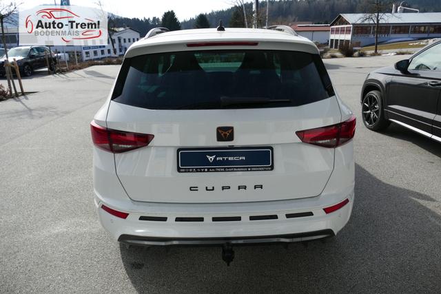 Cupra Ateca 2.0 TSI DSG 190 PS 4Drive AHK el.Sitz Top View Virtual Pedal el.H. 19" Black Matt SHZ LHZ 5JG Assistenz XL Dachhimmel schwarz Induktionsladeschale Navi Reserverad Kamera Parkassist 4x4 