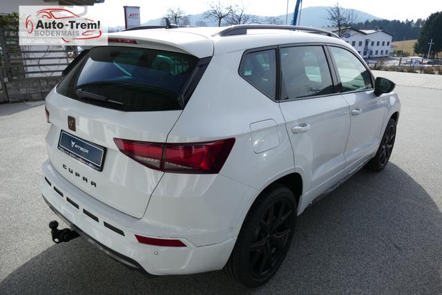 Cupra Ateca 2.0 TSI DSG 190 PS 4Drive AHK el.Sitz Top View Virtual Pedal el.H. 19" Black Matt SHZ LHZ 5JG Assistenz XL Dachhimmel schwarz Induktionsladeschale Navi Reserverad Kamera Parkassist 4x4 