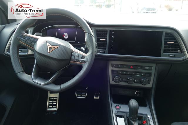 Cupra Ateca 2.0 TSI DSG 190 PS 4Drive AHK el.Sitz Top View Virtual Pedal el.H. 19" Black Matt SHZ LHZ 5JG Assistenz XL Dachhimmel schwarz Induktionsladeschale Navi Reserverad Kamera Parkassist 4x4 