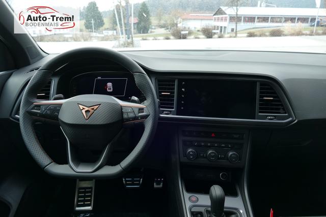 Cupra Ateca 2.0 TSI DSG 190 PS 4Drive AHK el.Sitz Top View Virtual Pedal el.H. 19" Black Matt SHZ LHZ 5JG Assistenz XL Dachhimmel schwarz Induktionsladeschale Navi Reserverad Kamera Parkassist 4x4 