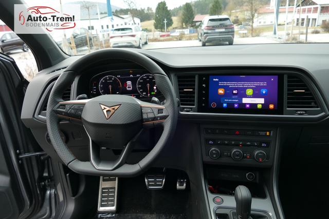 Cupra Ateca 1.5 TSI DSG 150 PS AHK Top View Virtual Pedal el.H. 19" Black Matt SHZ LHZ 5JG Assistenz XL Dachhimmel schwarz dopp. Ladeboden Induktionsladeschale Navi Kamera Parkassist 4x4 