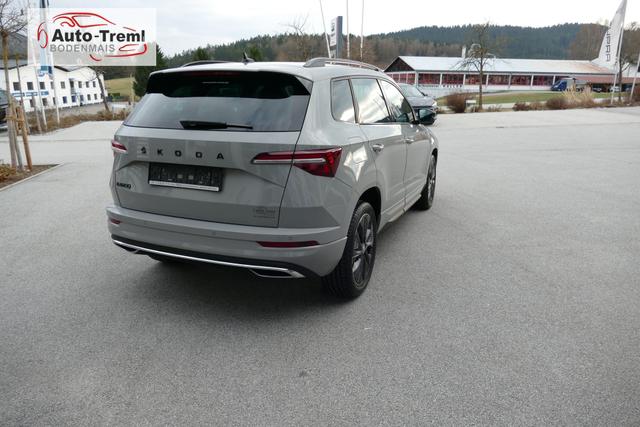 Skoda Karoq Sportline 1.5 TSI DSG 150 PS AHK DCC Virtualles Pedal el.H. Matrix-LED Navi Dopp. Ladeboden Notrad Virtual Cockpit SHZ beh.Lenkrad ACC Facelift 