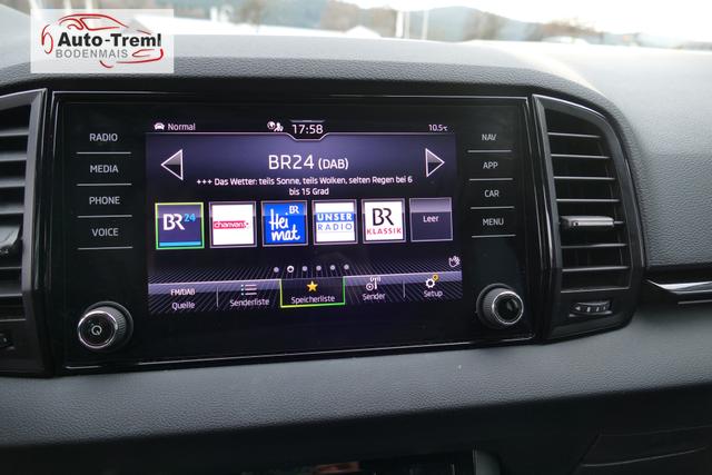 Skoda Karoq Sportline 1.5 TSI DSG 150 PS AHK DCC Virtualles Pedal el.H. Matrix-LED Navi Dopp. Ladeboden Notrad Virtual Cockpit SHZ beh.Lenkrad ACC Facelift 