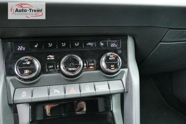 Skoda Karoq Sportline 1.5 TSI DSG 150 PS AHK DCC Virtualles Pedal el.H. Matrix-LED Navi Dopp. Ladeboden Notrad Virtual Cockpit SHZ beh.Lenkrad ACC Facelift 