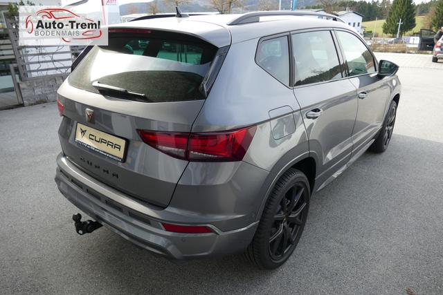 Cupra Ateca 2.0 TSI DSG 190 PS 4Drive AHK el.Sitz Top View Virtual Pedal el.H. 19" Black Matt SHZ LHZ 5JG Assistenz XL Dachhimmel schwarz Induktionsladeschale Navi Reserverad Kamera Parkassist 4x4 