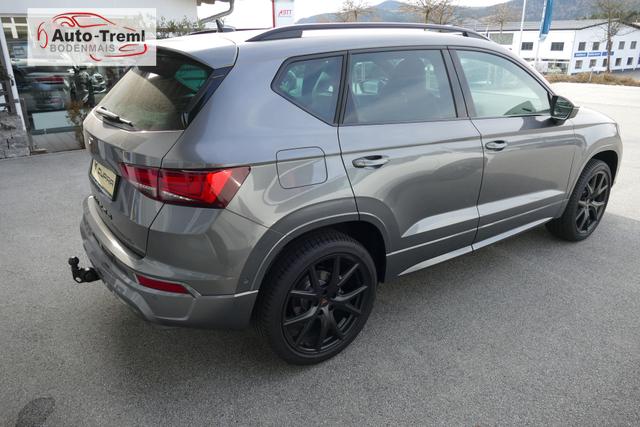 Cupra Ateca 2.0 TSI DSG 190 PS 4Drive AHK el.Sitz Top View Virtual Pedal el.H. 19" Black Matt SHZ LHZ 5JG Assistenz XL Dachhimmel schwarz Induktionsladeschale Navi Reserverad Kamera Parkassist 4x4 