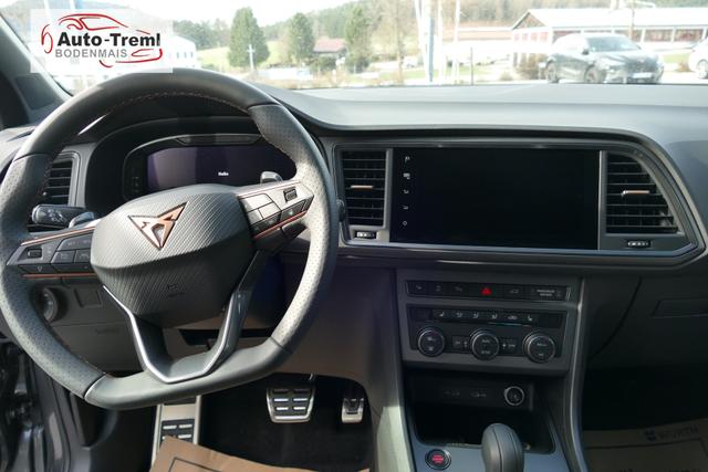 Cupra Ateca 2.0 TSI DSG 190 PS 4Drive AHK el.Sitz Top View Virtual Pedal el.H. 19" Black Matt SHZ LHZ 5JG Assistenz XL Dachhimmel schwarz Induktionsladeschale Navi Reserverad Kamera Parkassist 4x4 