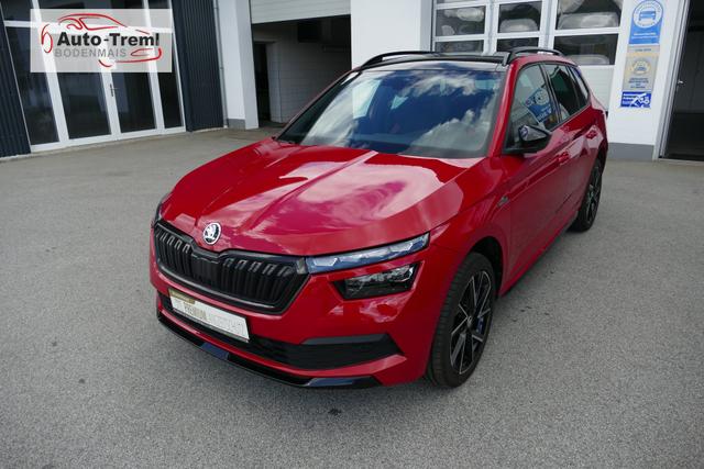 Skoda Kamiq Monte Carlo 1.5 TSI 150 PS Navi Pano 18" Vega Kamera beh.WS SHZ PDC ACC Wireless Charging Virtual Cockpit Totwinkel 