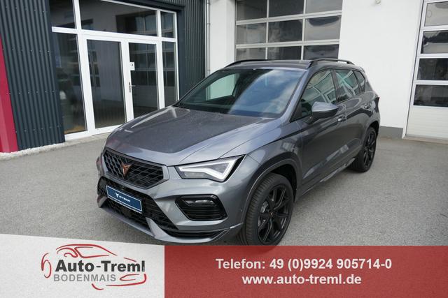 Cupra Ateca 2.0 TSI DSG 190 PS 4Drive AHK el.Sitz Top View Virtual Pedal el.H. 19" Black Matt SHZ LHZ 5JG Assistenz XL Dachhimmel schwarz Induktionsladeschale Navi Reserverad Kamera Parkassist 4x4 
