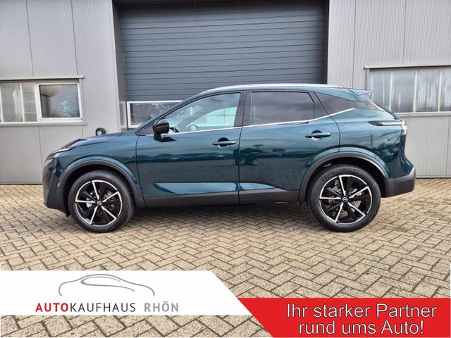 Nissan Qashqai - 1.3 DIG-T MHEV 158 PS X-Tronic Tekna Voll-Leder Klimaautomatik PanoGlasdach Sitzheizung Lenkradheizung Navi Head-Up Display elektr. Heckklappe ACC PDC v+h 360&deg;Kamera DAB Bluetooth Touchscreen Apple CarPlay Android Auto 19"LM