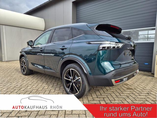 Nissan Qashqai - 1.3 DIG-T MHEV 158 PS X-Tronic Tekna Voll-Leder Klimaautomatik PanoGlasdach Sitzheizung Lenkradheizung Navi Head-Up Display elektr. Heckklappe ACC PDC v+h 360&deg;Kamera DAB Bluetooth Touchscreen Apple CarPlay Android Auto 19"LM