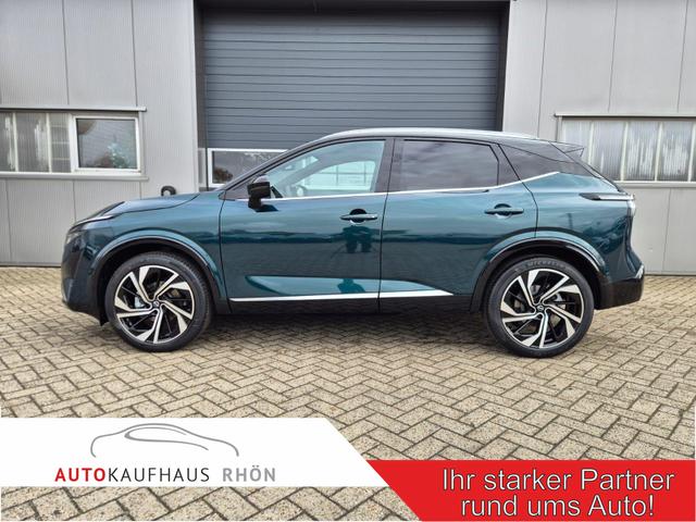 Nissan Qashqai - 1.3 DIG-T MHEV 158 PS X-Tronic Tekna Premium Paket 20"LM Teil-Leder PanoGlasdach Klimaautomatik Sitzheizung Lenkradheizung Navi Head-Up Display elektr. Heckklappe ACC PDC v+h 360&deg;Kamera DAB Bluetooth Touchscreen Apple CarPlay Android Auto