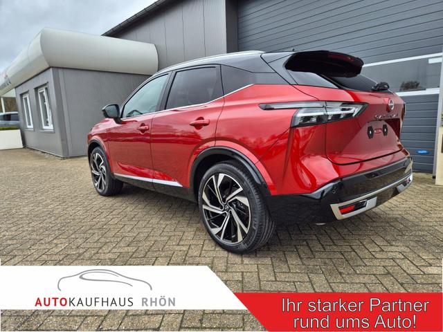 Nissan Qashqai - 1.3 DIG-T MHEV 158 PS X-Tronic Tekna Premium Paket 20"LM Teil-Leder PanoGlasdach Klimaautomatik Sitzheizung Lenkradheizung Navi Head-Up Display elektr. Heckklappe ACC PDC v+h 360&deg;Kamera DAB Bluetooth Touchscreen Apple CarPlay Android Auto