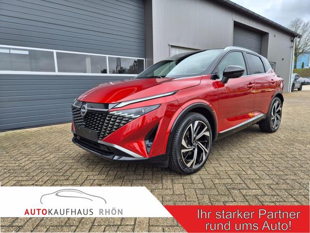 Nissan Qashqai - 1.3 DIG-T MHEV 158 PS X-Tronic Tekna Premium Paket 20"LM Teil-Leder PanoGlasdach Klimaautomatik Sitzheizung Lenkradheizung Navi Head-Up Display elektr. Heckklappe ACC PDC v+h 360&deg;Kamera DAB Bluetooth Touchscreen Apple CarPlay Android Auto