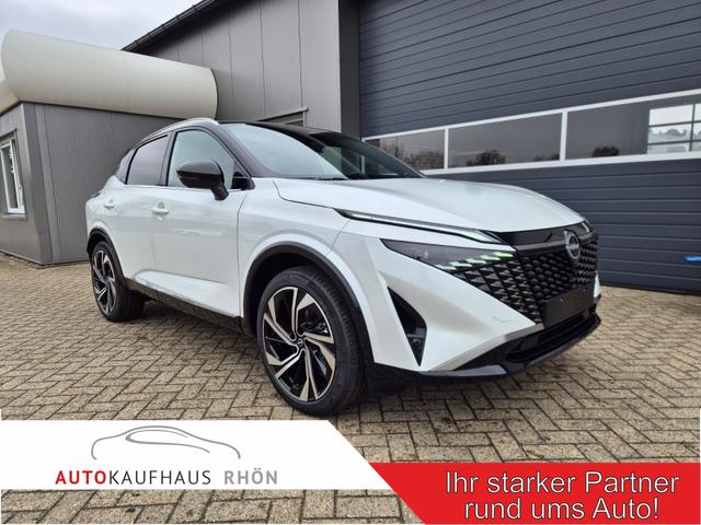 Nissan Qashqai - 1.3 DIG-T MHEV 158 PS X-Tronic Tekna Premium Paket 20"LM Teil-Leder PanoGlasdach Klimaautomatik Sitzheizung Lenkradheizung Navi Head-Up Display elektr. Heckklappe ACC PDC v+h 360&deg;Kamera DAB Bluetooth Touchscreen Apple CarPlay Android Auto