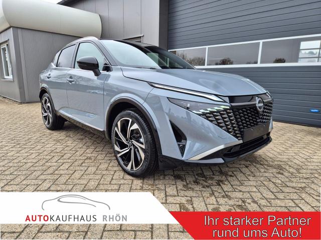 Nissan Qashqai - 1.3 DIG-T MHEV 158 PS X-Tronic Tekna Premium Paket 20"LM Teil-Leder PanoGlasdach Klimaautomatik Sitzheizung Lenkradheizung Navi Head-Up Display elektr. Heckklappe ACC PDC v+h 360&deg;Kamera DAB Bluetooth Touchscreen Apple CarPlay Android Auto