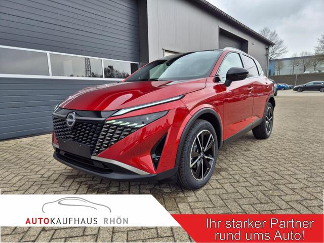 Nissan Qashqai - 1.3 DIG-T MHEV 158 PS X-Tronic Tekna Voll-Leder Klimaautomatik PanoGlasdach Sitzheizung Lenkradheizung Navi Head-Up Display elektr. Heckklappe ACC PDC v+h 360&deg;Kamera DAB Bluetooth Touchscreen Apple CarPlay Android Auto 19"LM