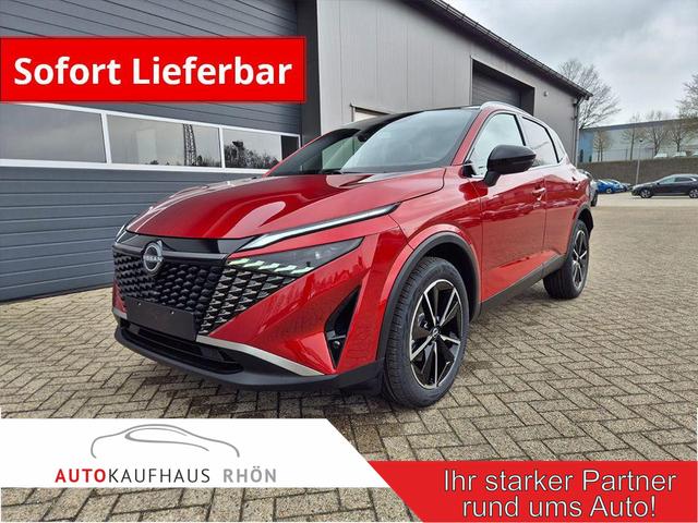 Nissan Qashqai - 1.3 DIG-T MHEV 158 PS X-Tronic Tekna Voll-Leder Klimaautomatik PanoGlasdach Sitzheizung Lenkradheizung Navi Head-Up Display elektr. Heckklappe ACC PDC v+h 360&deg;Kamera DAB Bluetooth Touchscreen Apple CarPlay Android Auto 19"LM