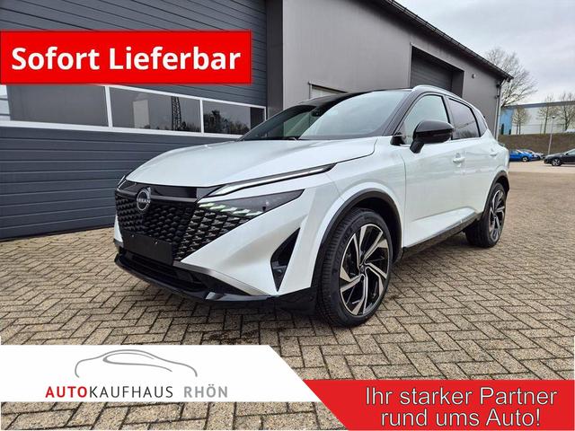 Nissan Qashqai - 1.3 DIG-T MHEV 158 PS X-Tronic Tekna Premium Paket 20"LM Teil-Leder PanoGlasdach Klimaautomatik Sitzheizung Lenkradheizung Navi Head-Up Display elektr. Heckklappe ACC PDC v+h 360&deg;Kamera DAB Bluetooth Touchscreen Apple CarPlay Android Auto