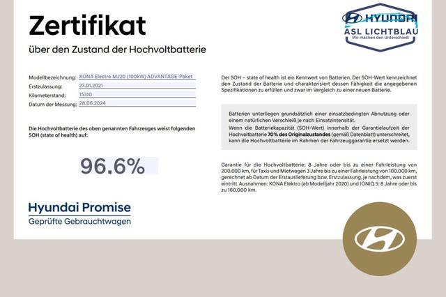 Hyundai KONA Advantage Elektro 2WD Electro MJ20 (100kW) ADVANTAGE-Paket 