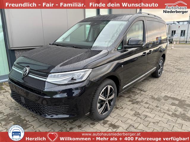 Volkswagen Caddy - Style MAXI 7-SITZER 1.5 TSI 115PS DSG/AUTOMATIK, Deep-Black, 17" Alu/Ganzjahresreifen, Winterpaket, ACC-Tempomat, Toter-Winkel, ParkAssist, Parksensoren vo/hi, Rückfahrkamera, Radio Ready2Discover 10" + Wireless AppConnect, Climatronic, Abgedunkelte Scheiben