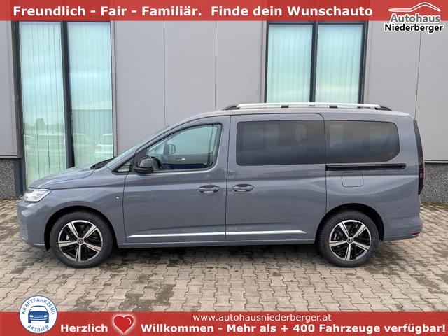 Volkswagen Caddy - Style MAXI 7-SITZER 1.5 TSI 115PS DSG/AUTOMATIK, PURE-GREY, 17" Alu/Ganzjahresreifen, Winterpaket, ACC-Tempomat, Toter-Winkel, ParkAssist, Parksensoren vo/hi, Rückfahrkamera, Radio Ready2Discover 10" + Wireless AppConnect, Climatronic, Abgedunkelte Scheiben