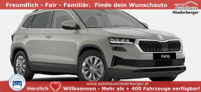 Skoda Karoq - Selection 1.5 TSI 150PS DSG/AUTOMATIK, 5J GARANTIE, STAHL-GRAU, AHK SCHWENKBAR, LADEBODEN VAR, NAVI, ACC, PDC V/H + KAMERA, ELEKTR. HECKKLAPPE, KESSY, CHROM-PAKET, Virtual Cockpit, Telefonbox, 16" ALU, Climatronic, Sitzheizung, Lederlenkrad beheizt, Privacy-Glas