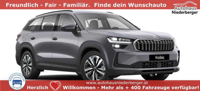 Skoda Kodiaq - Selection Business Edition 1.5 TSI mHEV 150PS DSG, 3J Garantie, 18" Alu, ANH&Auml;NGERKUPPLUNG, MATRIX-LED, ELEKTR. HECKKLAPPE, NAVI 13", KESSY+ALARM, Fahrersitz + Sitzheizung, SPORT-M-Lederlenkrad beheizt, 3Z-Climatronic, ACC, Parksensoren v/h, R&uuml;ckfahrkamera, Dachreling