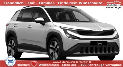 Skoda Epiq - Essence 55, 211PS 55 kWh, 5 Jahre Garantie (8J auf Batterie), Climatronic, Infotainment 13,1" + Smartlink, Parksensoren hinten, ACC, Side Assist, M-Lederlenkrad, Dachreling