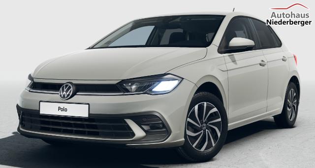 Volkswagen Polo LIFE 1.0 TSI 95PS DSG, 15" ALU, PARKSENSOREN HI, RADIO COMPOSITION/USB VO+HI/BT/DAB/APP-CONNECT KLIMA LED-SCHEINW./-RÜCKLEUCHTEN NEBELSCHEINW. LANE ASSIST MÜDIGKEITSERK. DIG. COCKPIT MUFU-LEDERLENKRAD AUßENSPIEGEL ANKLAPPBAR MITTELARML. DOPPELTER LADEBODE 