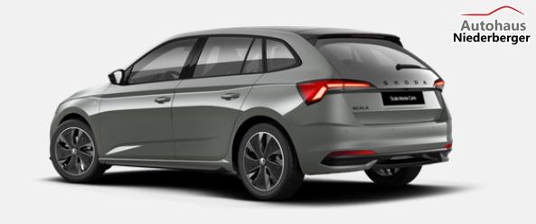 Skoda Scala Monte Carlo 1.0 TSI 115PS, Panoramadach, 17"Alu, Climatronic, MATRIX-LED, Kessy, Verlängerte Heckscheibe, SunSet, Parksensoren vorn/hinten, Rückfahrkamera, Tempomat, Winter-Paket, Sport-M-Lederlenkrad beheizt, Virtual Cockpit, Radio 8", SmartLink 