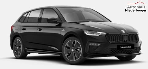 Skoda Scala Monte Carlo 1.0 TSI 115PS, Panoramadach, 17"Alu, Climatronic, MATRIX-LED, Kessy, Verlängerte Heckscheibe, SunSet, Parksensoren vorn/hinten, Rückfahrkamera, Tempomat, Winter-Paket, Sport-M-Lederlenkrad beheizt, Virtual Cockpit, Radio 8", SmartLink 
