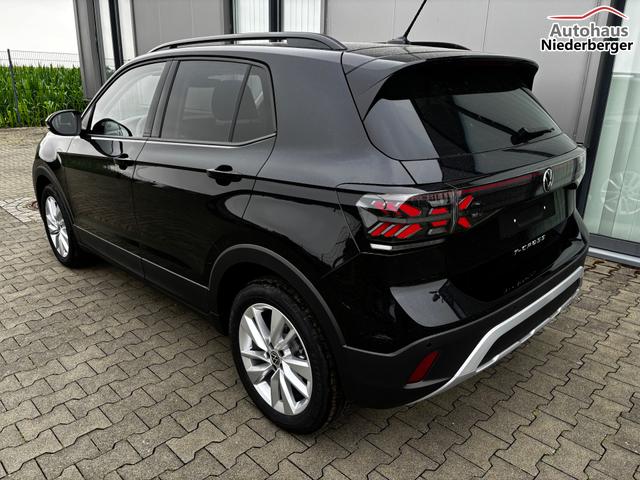 Volkswagen T-Cross LIFE 1.5 TSI 150PS DSG/AUTOMATIK, Deep-Black-Metallic, Parksensoren v/h, R&uuml;ckfahrkamera, Privacy-Glas, Sitzheizung, Climatronic, IQ LIGHT MATRIX-LED, Radio Ready2Discover+App-Connect, 17" Alu, KEYLESS, Lendenwirbelst&uuml;tze, M-Lederlenkrad, Dachreling 