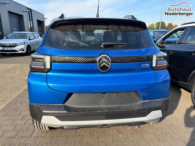Citroën C3 NEUES MODELL "MAX" Turbo 100PS, Blau-Metallic, Winterpaket, 17" Alufelgen, Parksensoren hinten, Rückfahrkamera, Klimautomatik, Privacy-Glas, Dachreling, Navigation, Head-up-Display, Außenspiegel elektr. einstell-/beheiz-/anklappbar, ZV mit Fernbedienung 