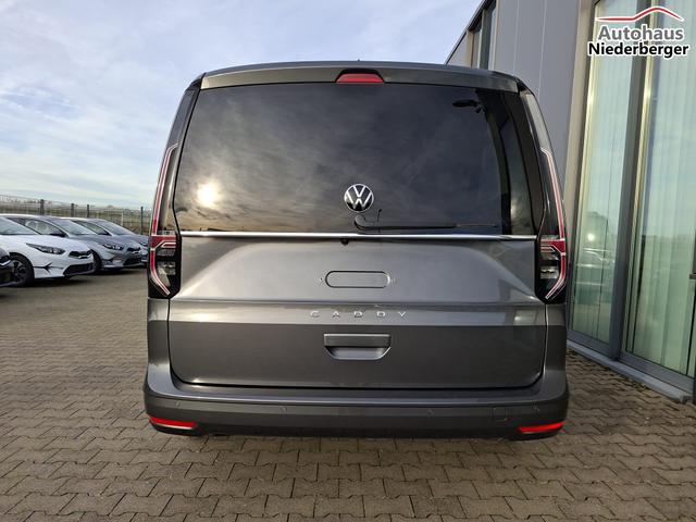 Volkswagen Caddy Style MAXI 7-SITZER 1.5 TSI 115PS DSG/AUTOMATIK, INDIUM-GRAU, 17" Alu/Ganzjahresreifen, Winterpaket, ACC-Tempomat, Toter-Winkel, ParkAssist, Parksensoren vo/hi, Rückfahrkamera, Radio Ready2Discover 10" + Wireless AppConnect, Climatronic, Abgedunkelte Scheiben 