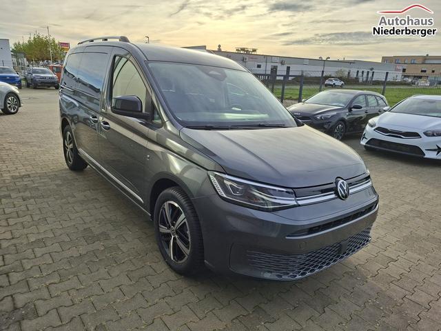 Volkswagen Caddy Style MAXI 7-SITZER 1.5 TSI 115PS DSG/AUTOMATIK, INDIUM-GRAU, 17" Alu/Ganzjahresreifen, Winterpaket, ACC-Tempomat, Toter-Winkel, ParkAssist, Parksensoren vo/hi, Rückfahrkamera, Radio Ready2Discover 10" + Wireless AppConnect, Climatronic, Abgedunkelte Scheiben 