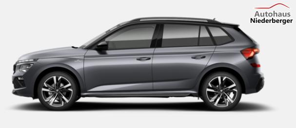 Skoda Kamiq Monte Carlo 1.0 TSI 115PS DSG, GRAU-MET/Dach schwarz, 18" ALU URSA, AHK-VORBEREITUNG, Panoramadach, Matrix-LED, Parksensoren v/h, Kamera, Tempomat, Virtual Cockpit, Kessy, Winter-Paket, Climatronic, Radio 8", SmartLink, NSW, Dachreling, Sport-M-Lederlenkrad beheizt 