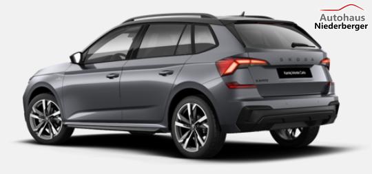 Skoda Kamiq Monte Carlo 1.0 TSI 115PS DSG, GRAU-MET/Dach schwarz, 18" ALU URSA, AHK-VORBEREITUNG, Panoramadach, Matrix-LED, Parksensoren v/h, Kamera, Tempomat, Virtual Cockpit, Kessy, Winter-Paket, Climatronic, Radio 8", SmartLink, NSW, Dachreling, Sport-M-Lederlenkrad beheizt 