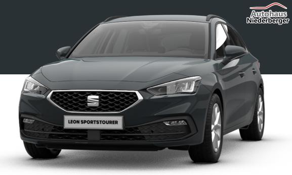 Seat Leon Sportstourer Style 1.5 TSI 115PS, Fjord-Blau, 5 Jahre Garantie, 16" ALU, MATRIX-LED, Privacy-Glas, Winter-Paket, 3-Zonen-Climatronic, ParkAssist, Parksensoren v/h, R&uuml;ckfahrkamera, Radio 10,4" + Full-Link, Tempomat, M-Lederlenkrad, variabler Ladeboden 