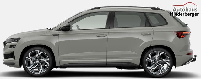 Skoda Karoq Sportline 1.5 TSI 150PS DSG, STAHL-GRAU, 5JGARANTIE, AHK SCHWENKBAR, 19" ALU SAGITARIUS, BEHEIZTE FRONTSCHEIBE, SITZHEIZUNG, MATRIX-LED, Elektr. Heckklappe, Virtual Cockpit 10", Climatronic, NAVI, ACC, Parksensoren v/h, R&uuml;ckfahrkamera, Dachreling, PRIVACY-GLAS 